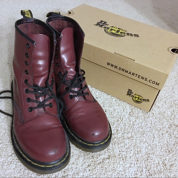 Dr. Martens Shoes - Dr Martens Cherry Red Women’s 1460 Boots